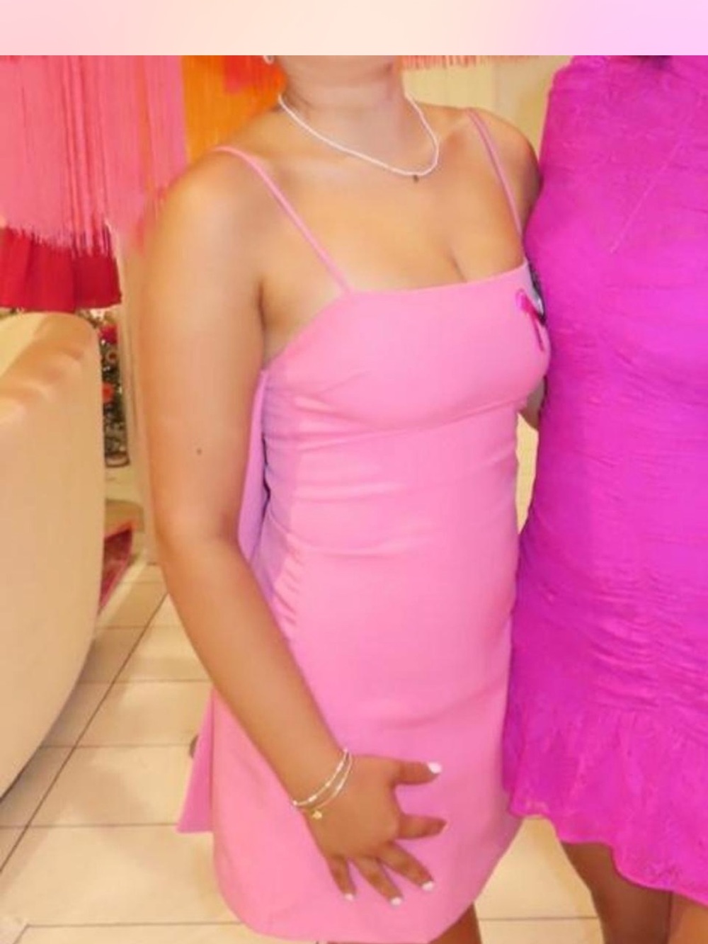 Splash Pink Spaghetti Strap Mini Dress